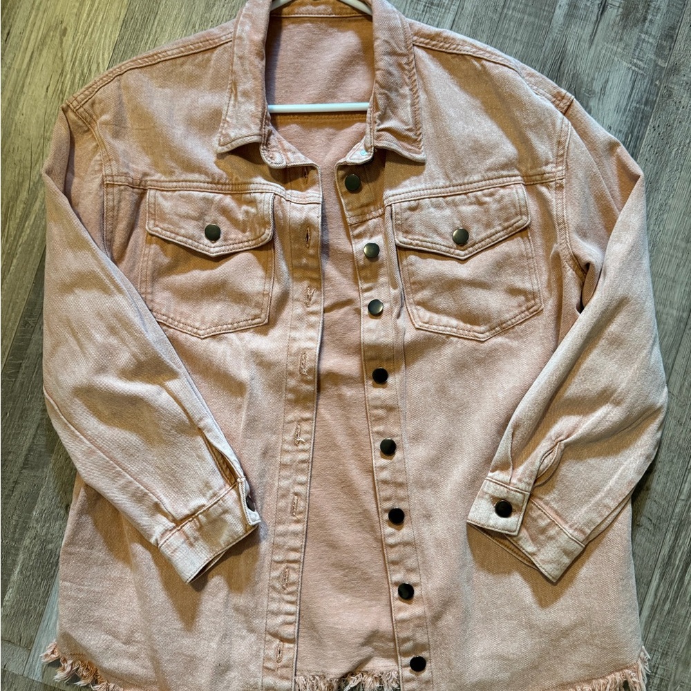 Women's oversized Pink Denim Jacket